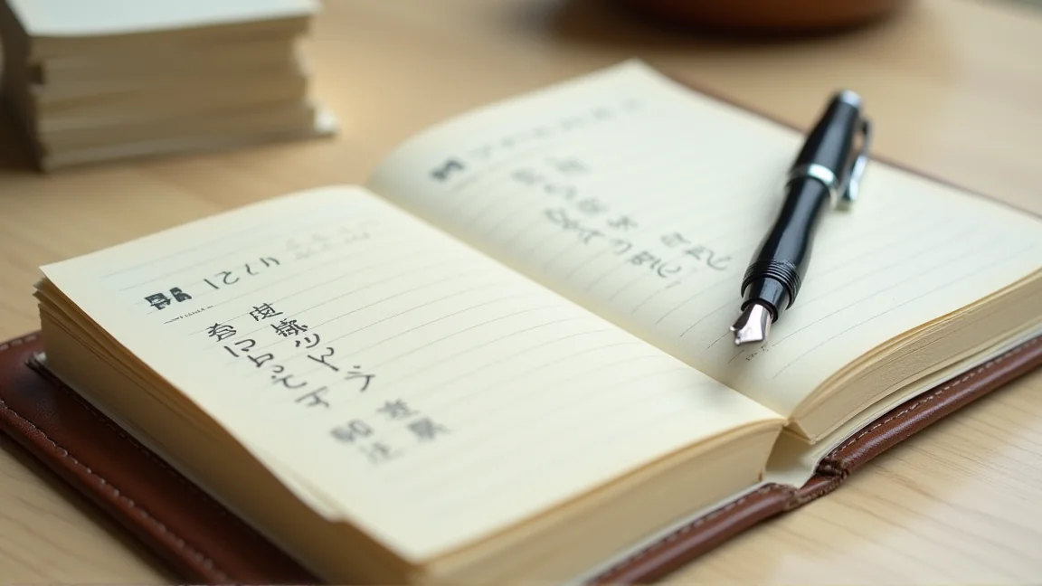 寫滿資訊卡和系統手帳的書桌特寫