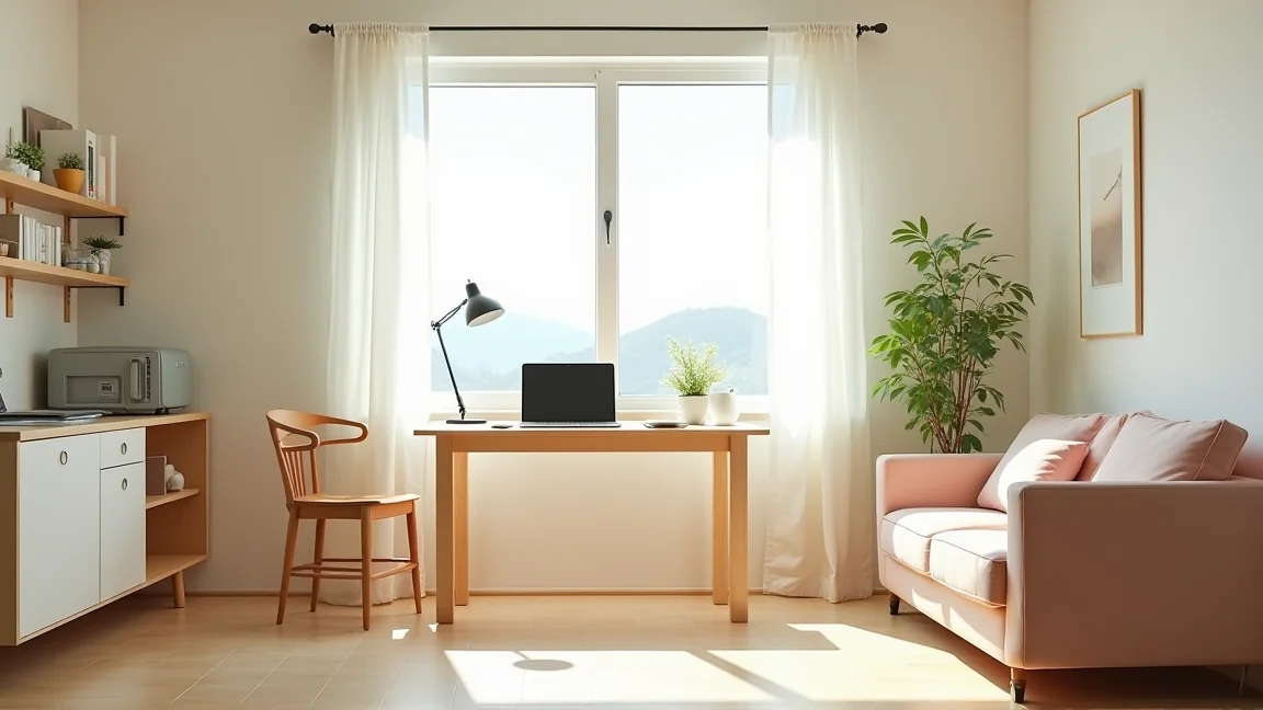 Notion 日語學習 筆記 模板, laptop research scene, modern workspace, no text