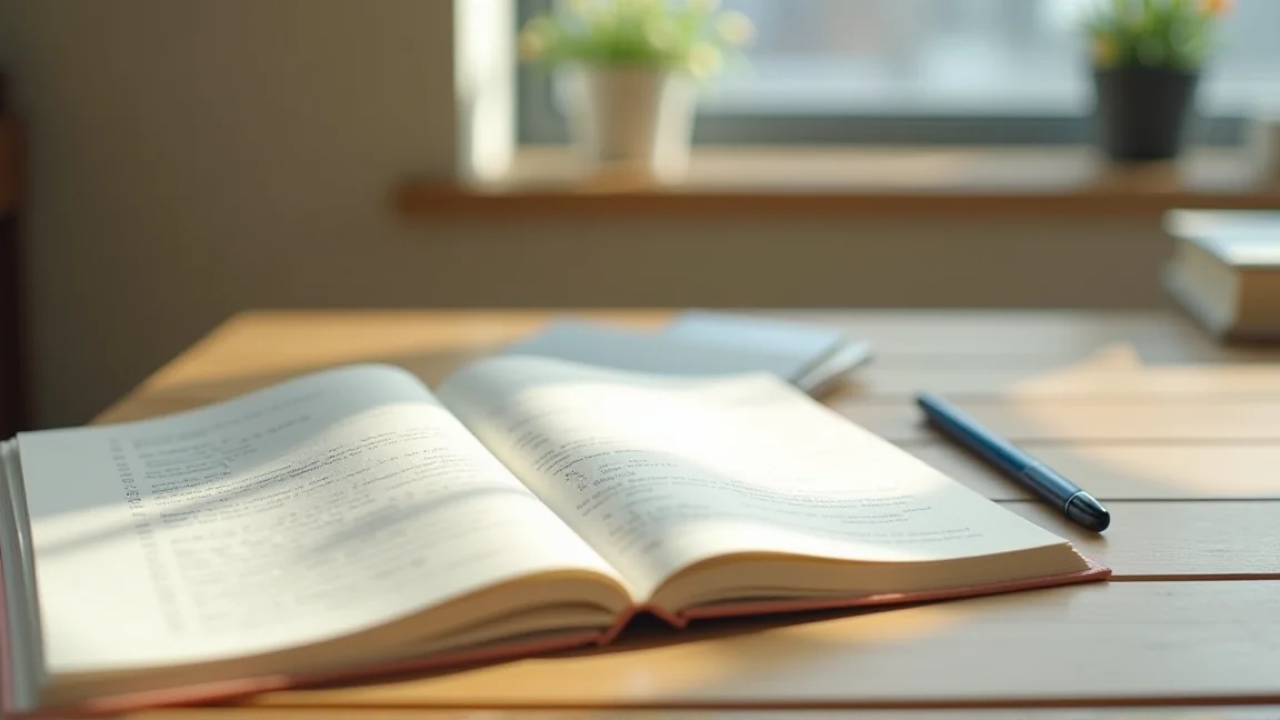 教室桌上的教科書與筆記