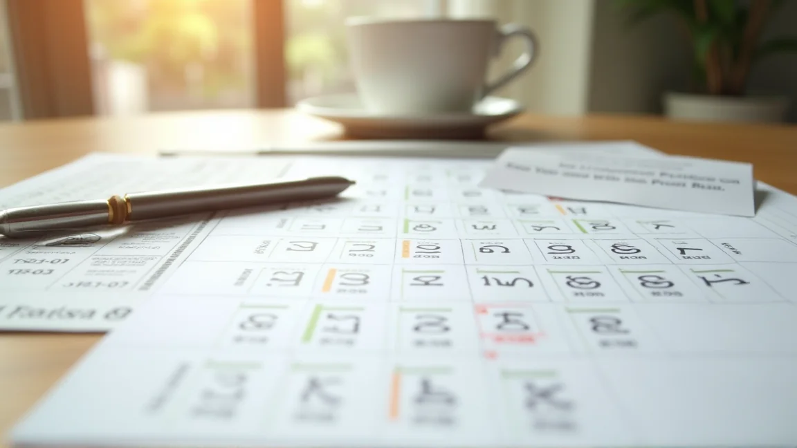 年金扣款開始月份的行事曆與納付書