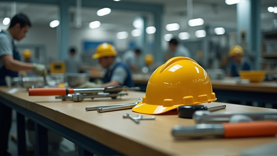 工廠現場的作業台與工具