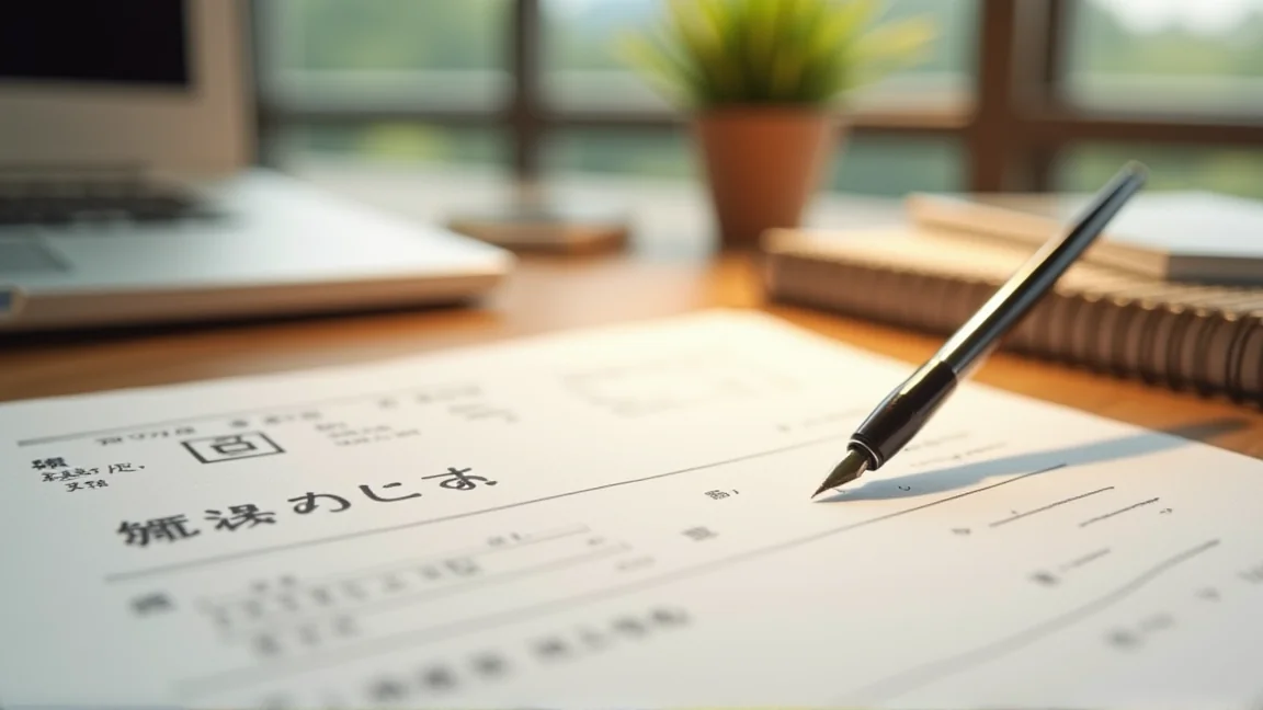 手寫日文履歷表的一角