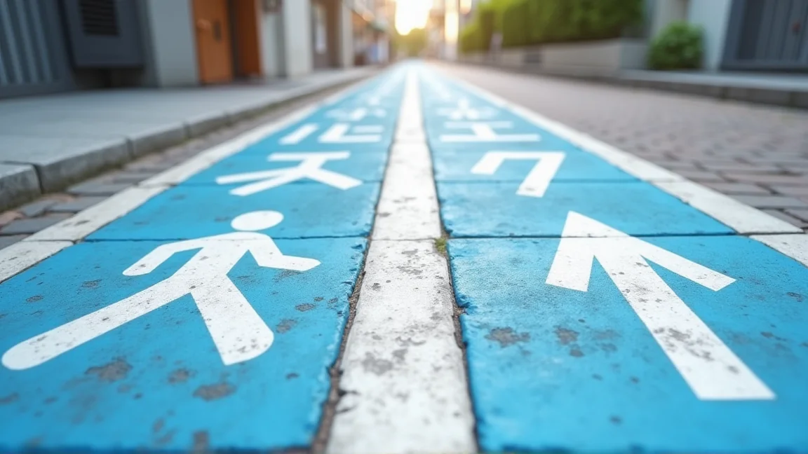 人行道上指定自行車通行部分的路面標線