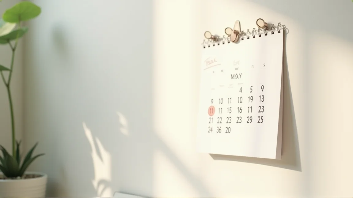 月曆上被圈起來的一月一日，周圍日期模糊