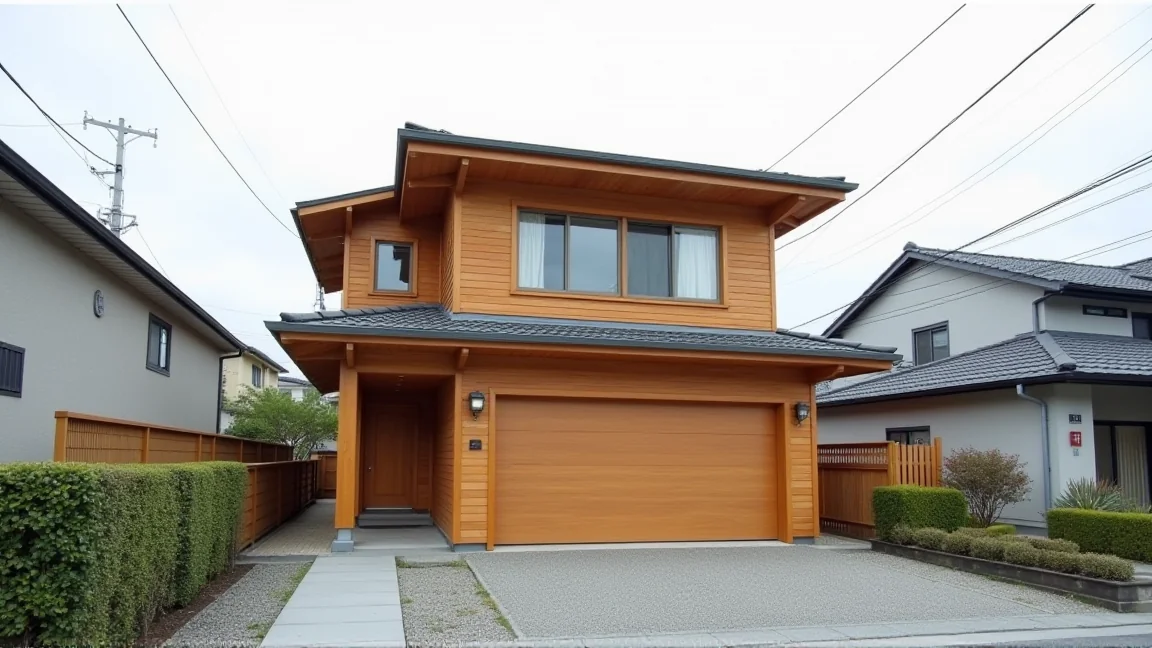 新建木造兩層樓住宅的外觀