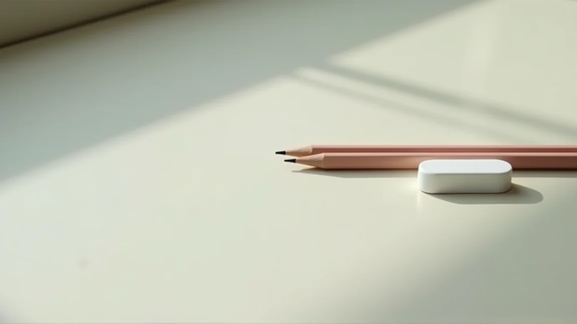 考場桌面上的鉛筆與橡皮擦