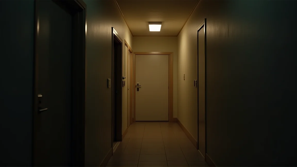 深夜公寓走廊與天花板