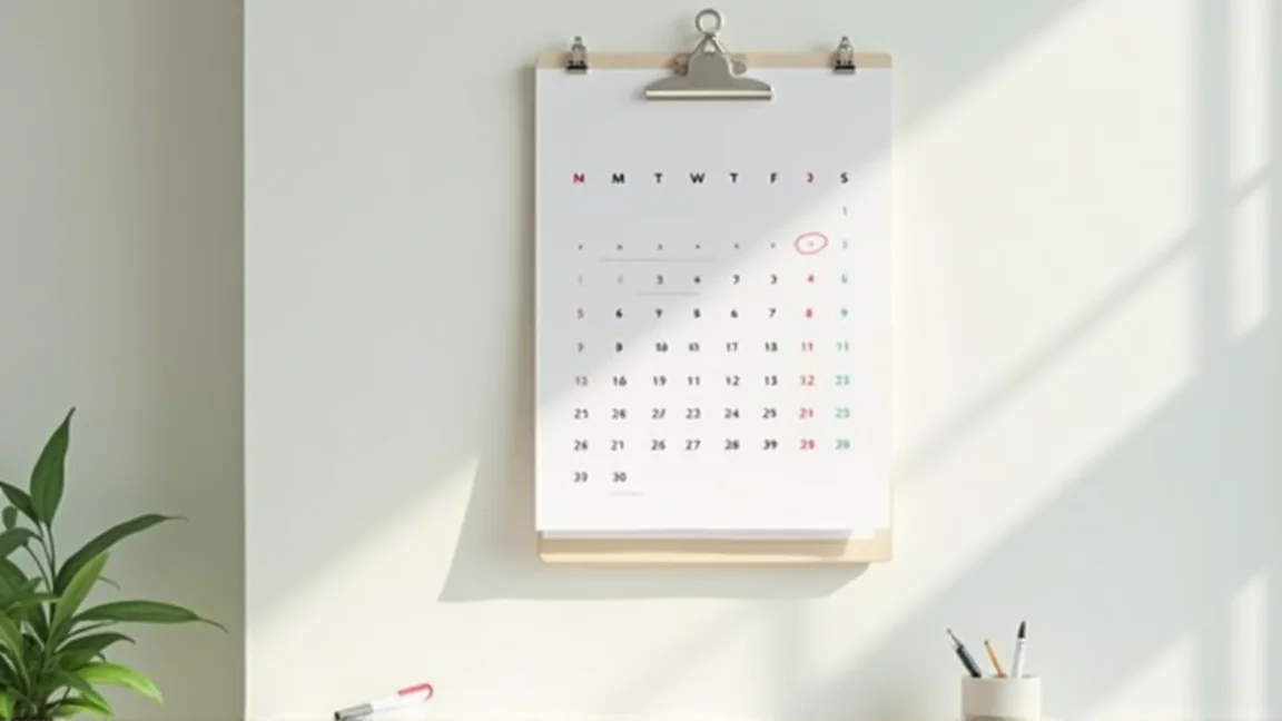 牆上月曆圈起的考試日