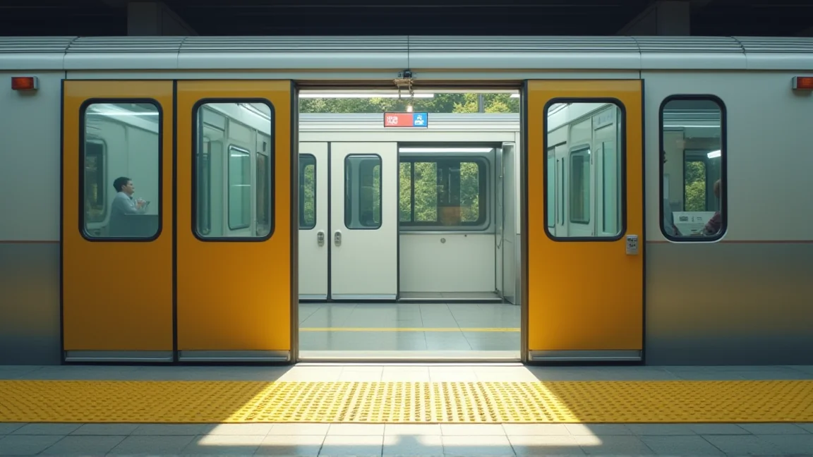車站月台邊的列車車門